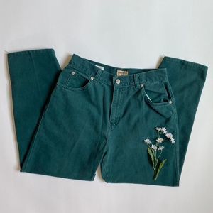Vintage dark green straight leg jeans